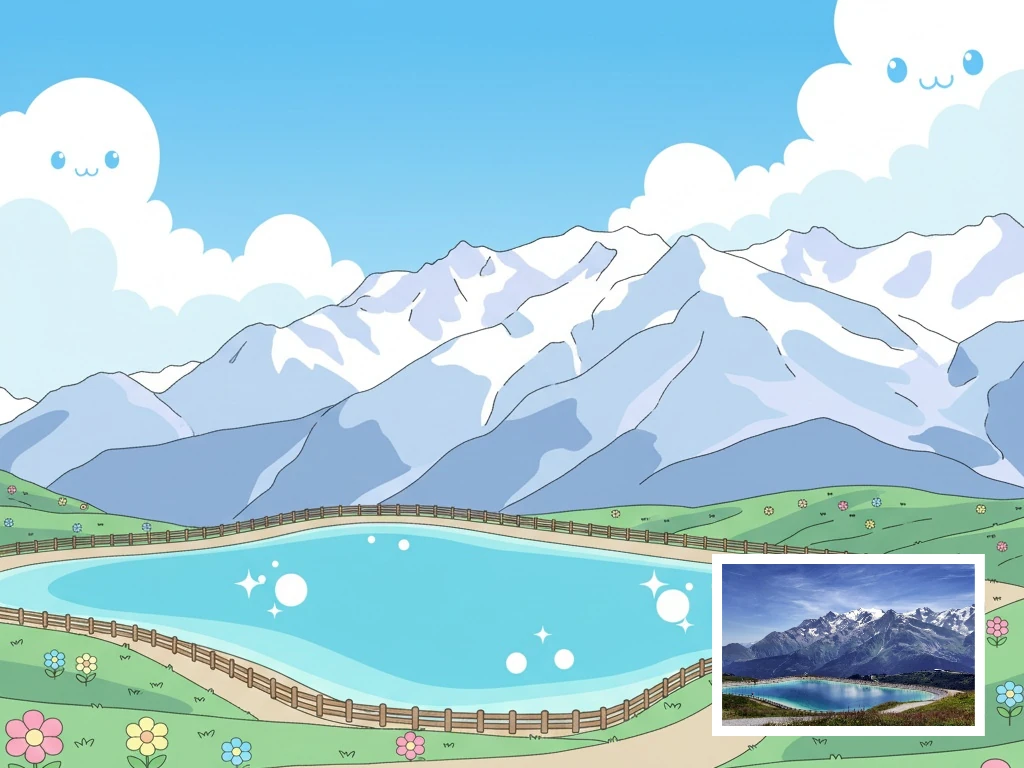 風景をちびスタイル化した例