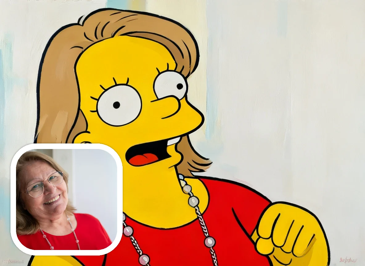 Simpsons Style funny cartoon avatars before and after example