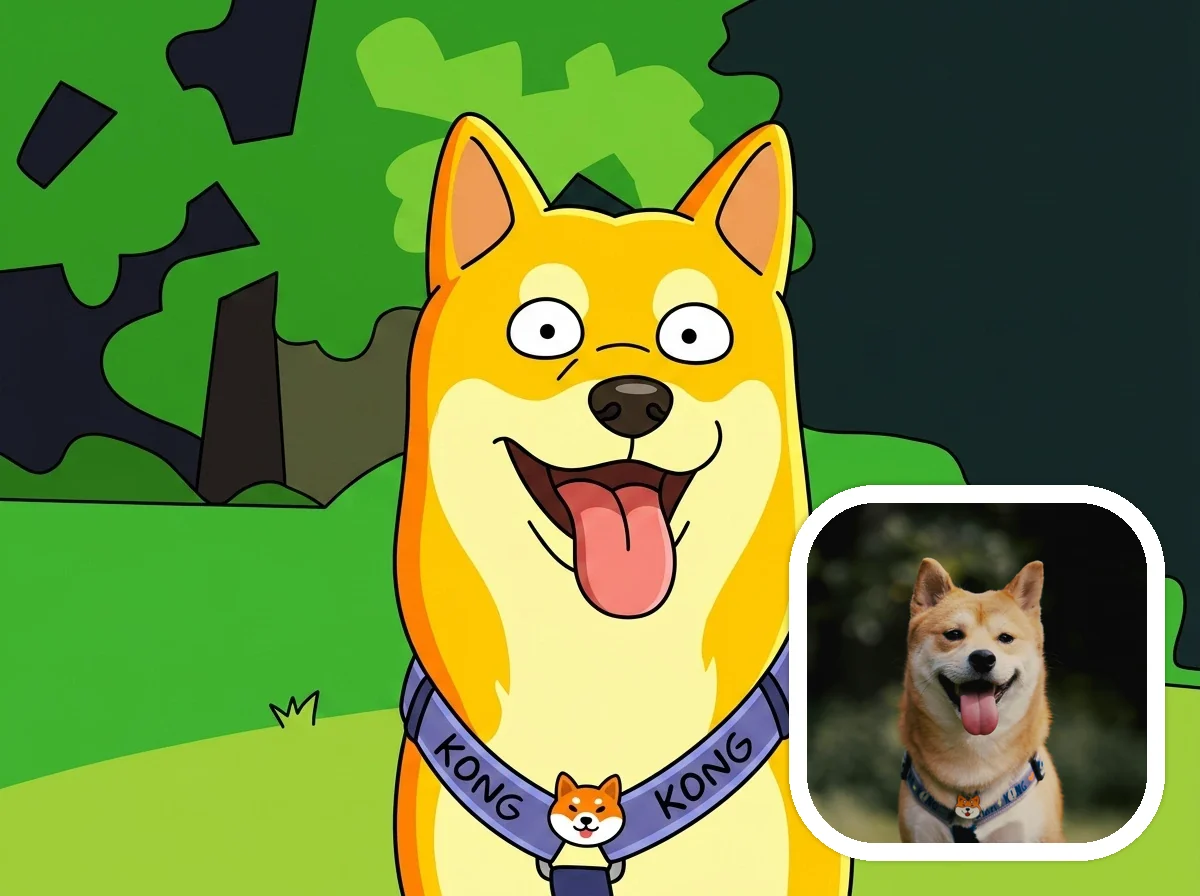 Simpsons Style pet cartoon moments before and after example